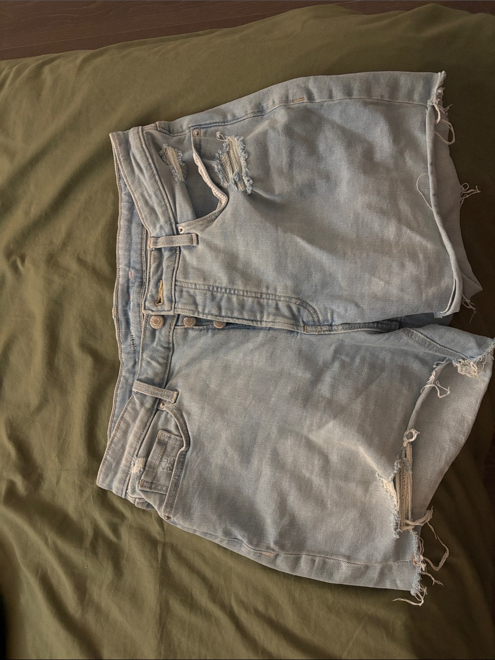 Old Navy Light Blue Distressed Denim Cutoff Shorts